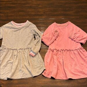 Little Sleepies Pink and Gray Casual Kids Dresses
